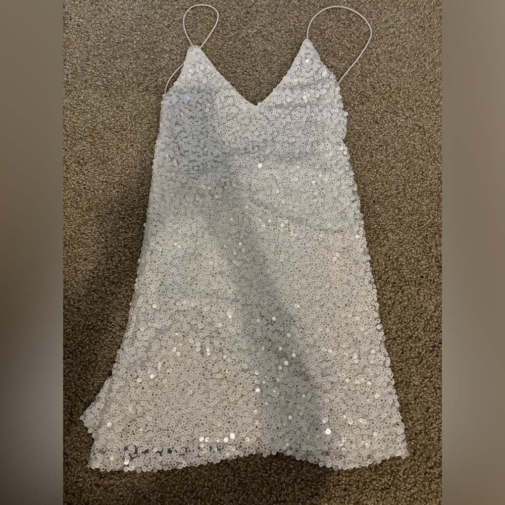 White sequin dress
